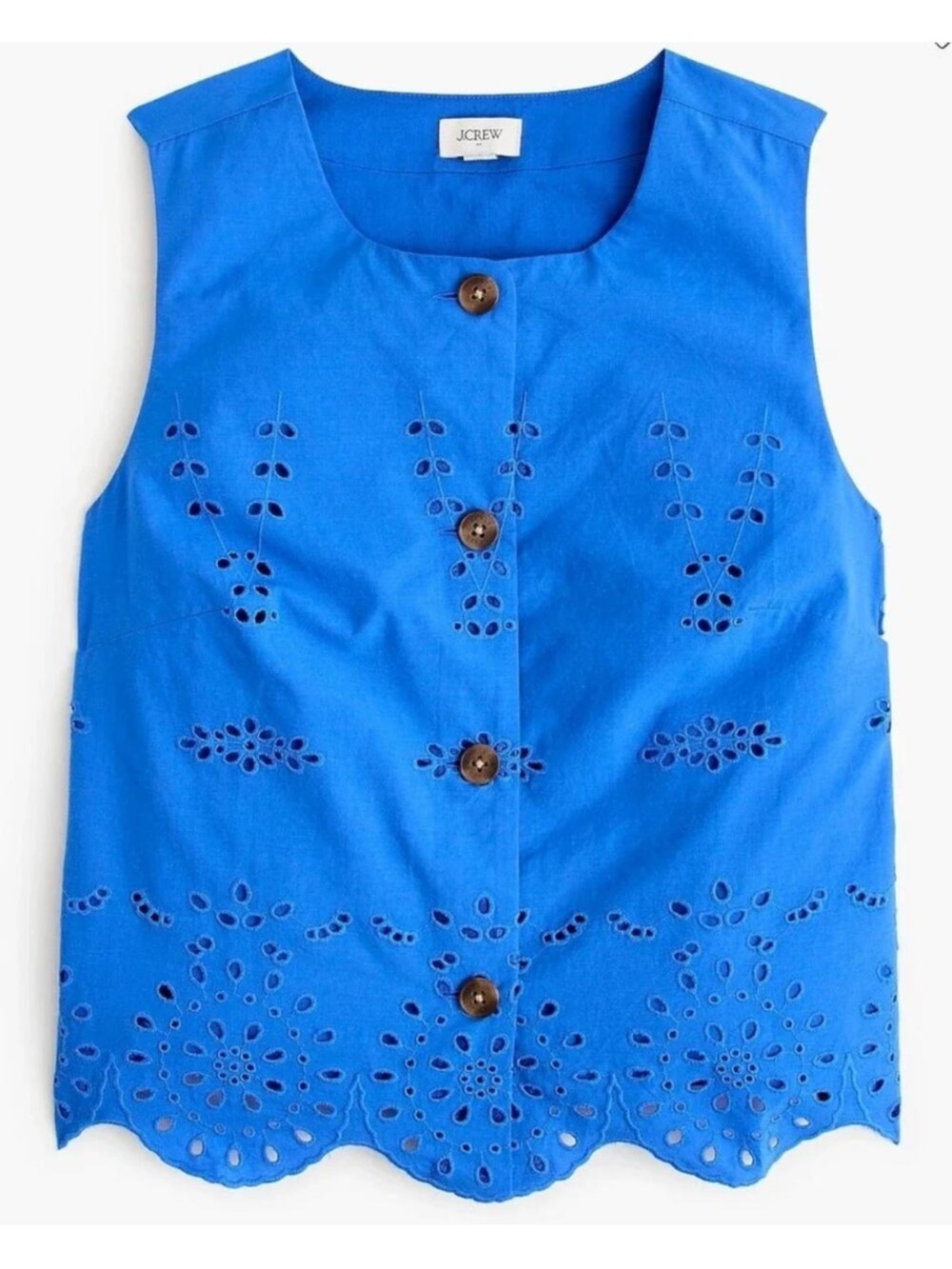 J Crew Factory Eyelet button-front shell - Picture 2 of 4
